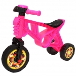 Каталка-беговел RT Самоделкин 3 колеса с клаксоном — розовая