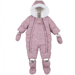 Комбинезон утепленный Chicco для девочек, с цветочками, цвет розовый — Розовый, р.92