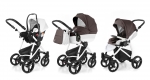 Коляска 3 в 1 Esspero Grand Newborn Lux (шасси White) — Cacao leatherette