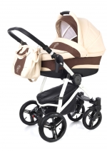 Коляска для новорожденных Esspero Newborn Lux (шасси White) — Beige Brown