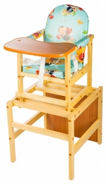 Стульчик для кормления Farfello "Октябренок" (дуб/бук) светлый — лужок