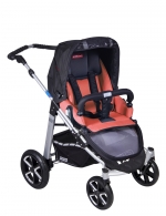 Коляска 3 в 1 Patron Fenix 4C-S (серебряная рама) — gento salmon 649