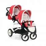 Коляска для двойни Esspero Duetto (шасси White) — Red Lux
