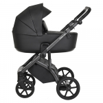 Коляска 3 в 1 Roan Bass Next Кожа — Black/Black/руч.Черный
