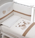 Комплект белья Baby Expert Bon Bon (4 предмета) — белый/серо-бежевый