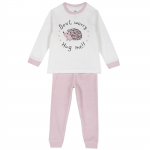 Пижама Chicco, принт Don’t Worry, длинный рукав, для девочек — Розовый, р.116