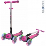 Самокат Globber Elite SL My Free Fold up со светящимися колесами — Rhodamine
