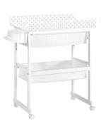 Пеленальный комод с ванночкой Micuna B-1158 plus — White, цвет матрасика: Grey Stars