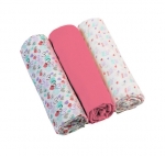 Набор пеленок BabyOno 3шт. в уп. — малиновый