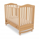 Кроватка Gandylyan (Гандылян) Симоник (колёса и качалка) — Натуральный