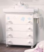 Пеленальный комод Micuna Juliette Luxe Swarovski B-1551	 — White/Blue