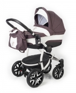 Коляска для новорожденных Esspero Discovery (шасси White) — Brown Lux