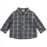 Рубашка Chicco, расцветка серо-синяя в клетку — Серо-синий, р.92