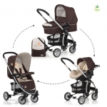 Коляска 3 в 1 Hauck Malibu All in One —  pooh doodle brown