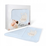 Комплект постельного белья в коляску Esspero Lui 5 предметов — Мишки на луне Голубой