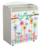 Пеленальный комод КЕДР Fantasia Birds — Белый