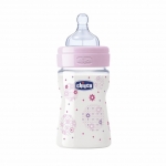 Бутылочка Chicco Well-Being Girl 0 мес.+, сил. соска, норм. поток, РР, 150 мл 310205118