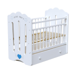 Детская кроватка ВДК Little Heart (маятник) — белый