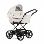 Коляска 2 в 1 Emmaljunga Mondial Leatherette (шасси City Black) — White Leatherette