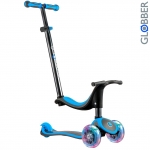 Самокат GLOBBER EVO 4 in1 TITANIUM с 3 светящимися колесами — Neon Blue