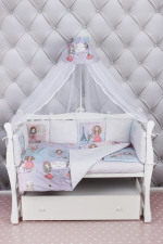 Комплект Premium в кроватку 19 предметов AmaroBaby Little Crystal