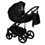 Коляска 3 в 1 Indigo TOUR ECO  — черная кожа