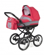 Коляска для новорожденных Esspero Classic (шасси Black) — Red Grey