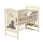 Детская кроватка ВДК "Honey bear"(колесо-качалка) массив березы — Слоновая кость