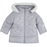Куртка Chicco для девочек, с пайетками — Светло-серый, р.74