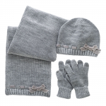 Подарочный набор (шафр, шапка, перчатки) Chicco для девочек, цвет светло-серый
