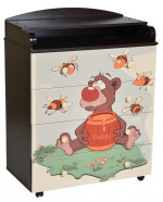 Пеленальный комод КЕДР Fantasia Little bee — Венге/Слоновая кость