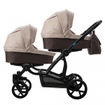 Коляска для двойни AroTeam TWINAT DUO 19  — коричневый+бежевый