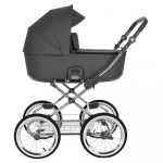 Коляска для новорожденных Roan Bass Next Classic, d14 — Steel Grey/Chrome/руч.Серый