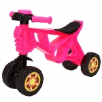 Каталка-беговел RT Самоделкин 4 колеса с клаксоном — розовая