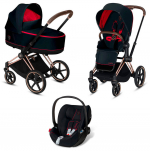 Коляска 3 в 1 Cybex Priam III Ferrari (Cloud Z i-Size) — Victory Black (Rosegold)
