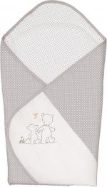 Одеяло-конверт Ceba Baby — Papa Bear Grey вышивка