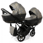 Коляска для двойни 2 в 1 TAKO CORONA DUO slim — TC-02 DUO slim черный/узор золото