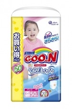 Подгузники GOON NEW Ultra Jumbo Pack Трусики (12-20кг) 50 шт — для девочки