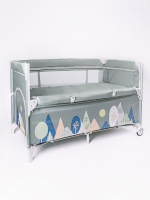 Манеж-кровать Amarobaby Transform — Mountains/Зеленый