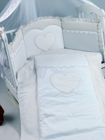 Постельный комплект Roman Baby CUORE DI MAMMA 5 предметов  — Light Blue (Голубой)