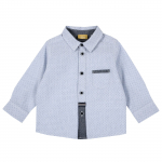 Рубашка Chicco для мальчиков, с черными пуговицами, цвет синий — Синий, р.80