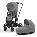 Коляска 2 в 1 Cybex Priam IV (шасси Rosegold) — Mirage Grey
