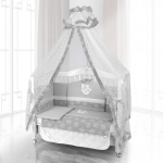 Набор в кроватку Beatrice Bambini - комплект белья Unico + балдахин Bianco Neve