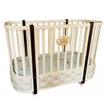 Детская кроватка АНТЕЛ Esenia 2 (маятник) кожаная вставка — Слоновая кость/Венге