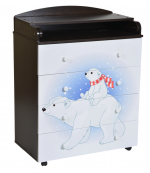 Пеленальный комод КЕДР Fantasia Umka — Венге/Белый