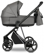 Коляска 2 в 1 Roan Sol Vintage Luxury Кожа — Glacier Gray/Nickel/руч.Black