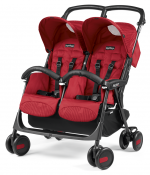 Коляска для двойни Peg Perego Aria Shopper Twin — Geo Red (2 накидки)
