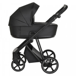 Коляска 3 в 1 Roan Sol Кожа — Black/Black/руч.Черный
