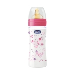 Бутылочка Chicco Well-Being Girl 2 мес.+, лат.соска, перем. поток, РР, 250 мл 310205006