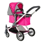 Кукольная коляска RT 646 — фуксия-серый